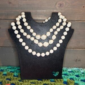 3/$10 Vintage White Beaded Necklace Set